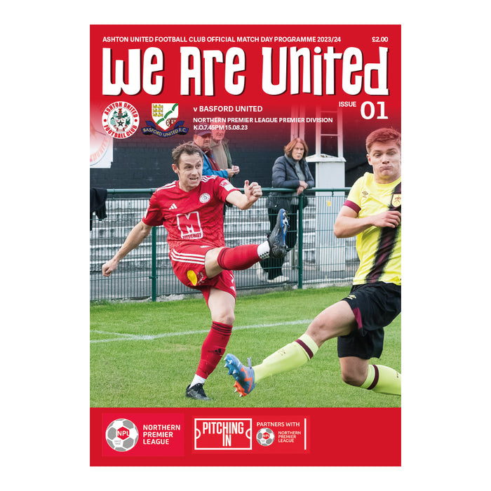 2023/24 #01 Ashton United v Basford United NPL 15.08.23 Programme