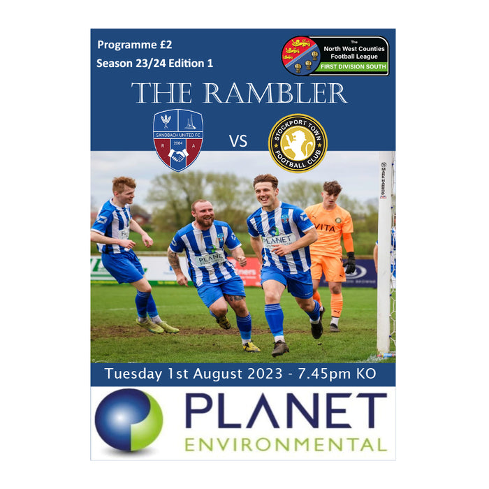 2023/24 #01 Sandbach United v Stockport Town NWCFL 01.08.23 Programme