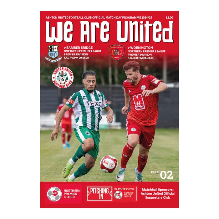 2024/25 #02 Ashton United v Bamber Bridge NPL 20.08.24 Programme