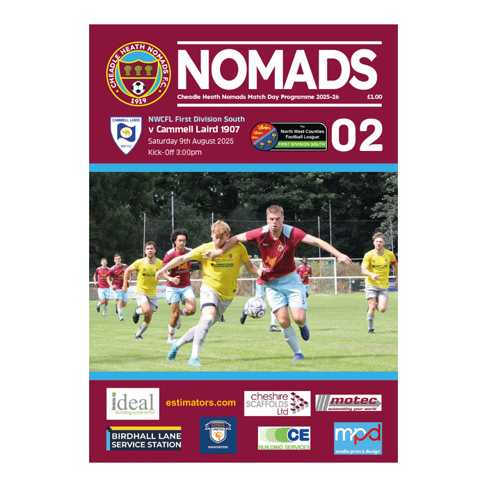 2025/26 #02 Cheadle Heath Nomads v Cammell Laird NWCFL 09.08.25 Printed Programme