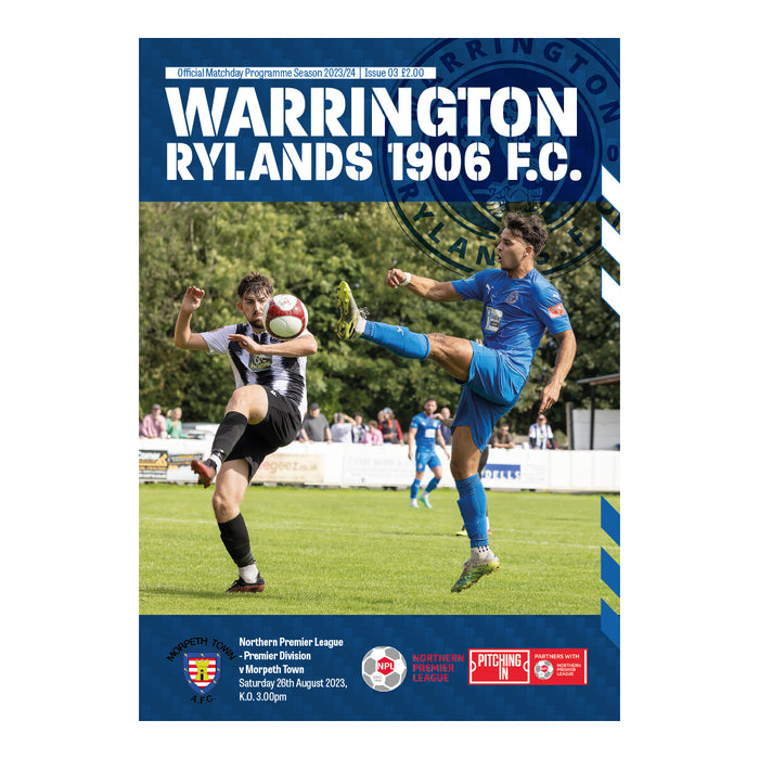 2023/24 #03 Warrington Rylands v Morpeth Town 26.08.23 NPL Programme