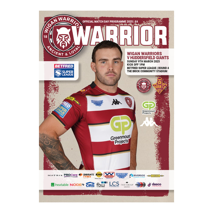 2025 #03 Wigan Warriors v Huddersfield Giants Betfred Super League 09.03.25 Digital Programme