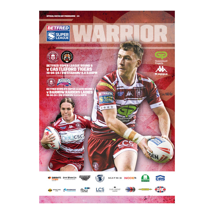 2024 #04 Wigan Warriors v Castleford Tigers Betfred Super League 19.04.24 Digital Programme