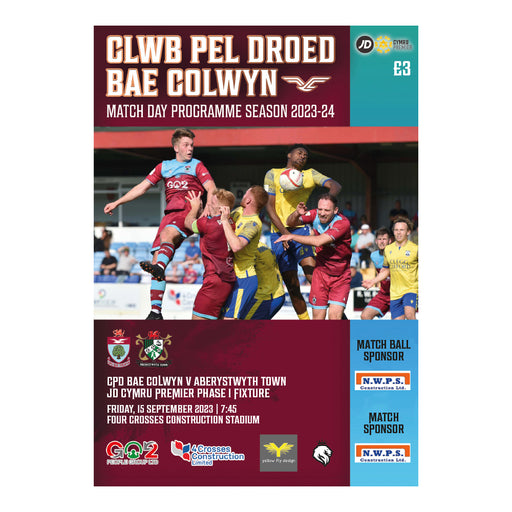 2023/24 #05 Colwyn Bay v Aberystwyth Town JD Cymru Premier 15.09.23 Programme