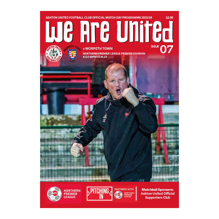 2023/24 #07 Ashton United v Morpeth Town NPL 03.10.23 Programme