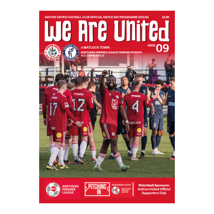 2023/24 #09 Ashton United v Matlock Town NPL 17.10.23 Programme