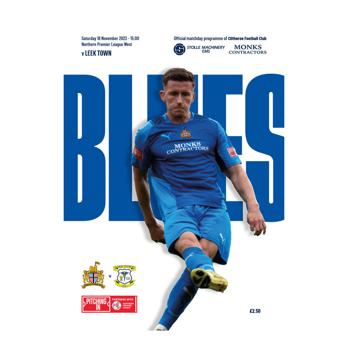 2023/24 #09 Clitheroe v Leek Town NPL West 18.11.23 Printed Programme