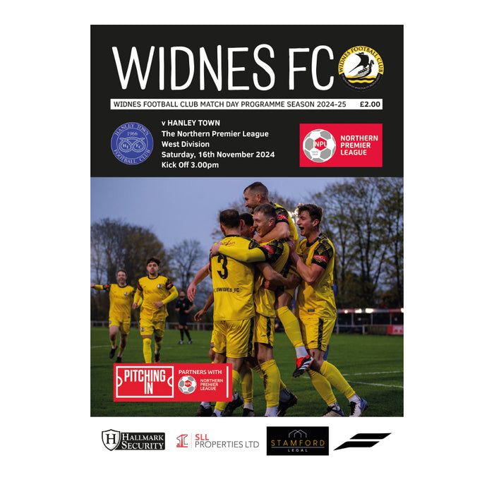 2024/25 #09 Widnes v Hanley Town NPL West 16.11.24 Printed Programme