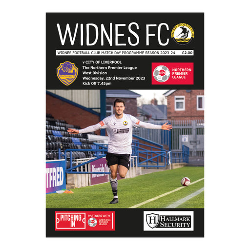 2023/24 #11 Widnes v City of Liverpool NPL 22.11.23 Printed Programme