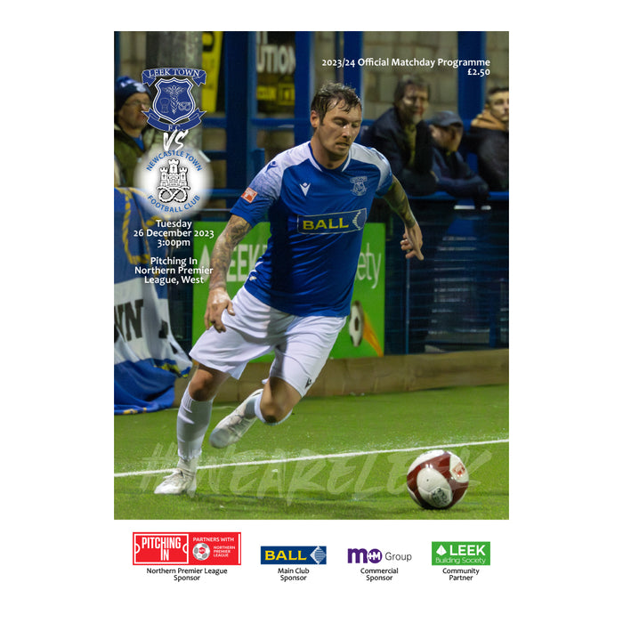 2023/24 #13 Leek Town v Newcastle Town NPL West 26.12.23 Programme