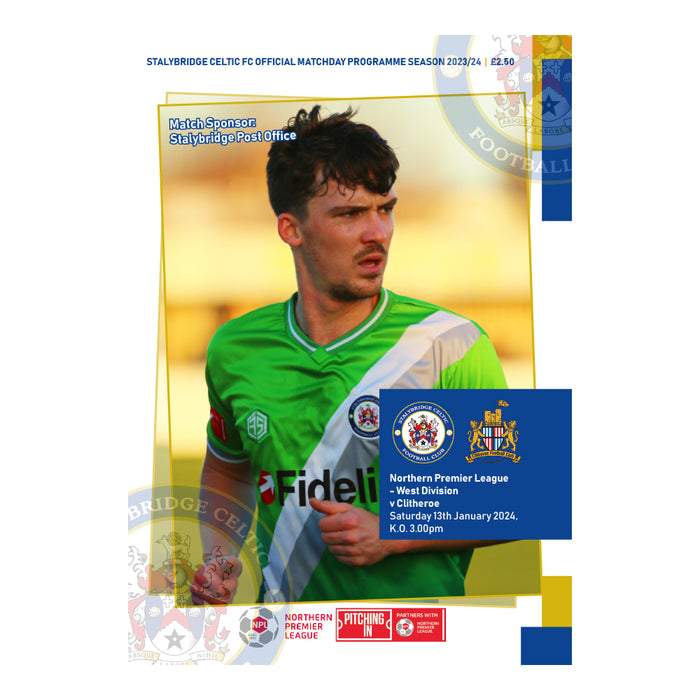 2023/24 #13 Stalybridge Celtic v Clitheroe NPL West 13.01.24 Programme