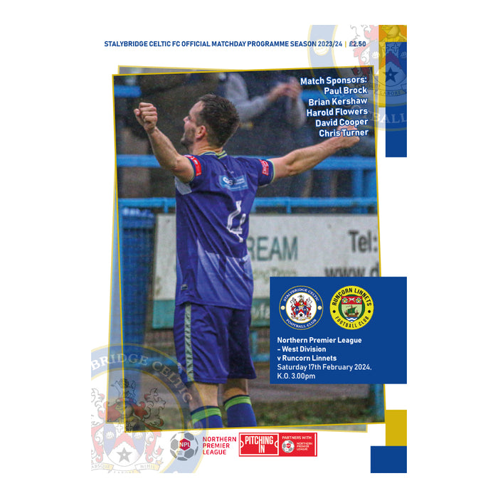 2023/24 #14 Stalybridge Celtic v Runcorn Linnets NPL West 17.02.24 Programme
