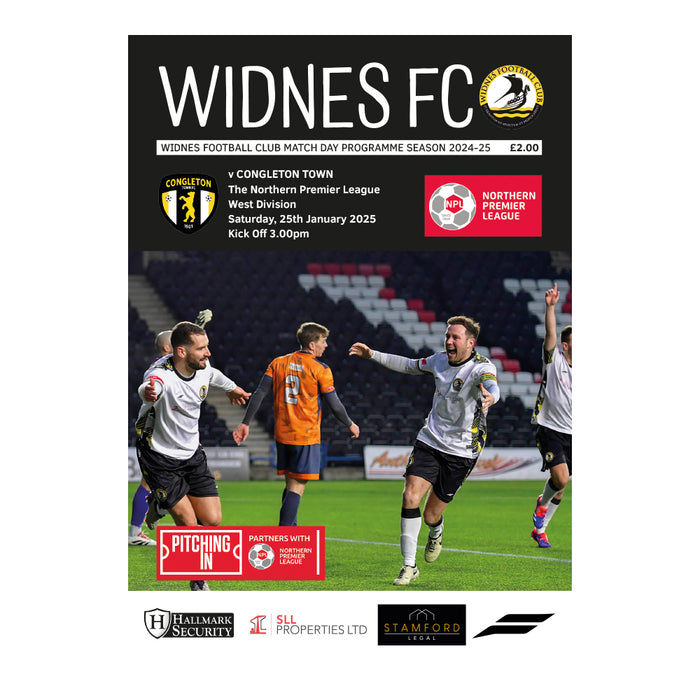 2024/25 #15 Widnes v Congleton Town NPL West 25.01.24 Printed Programme