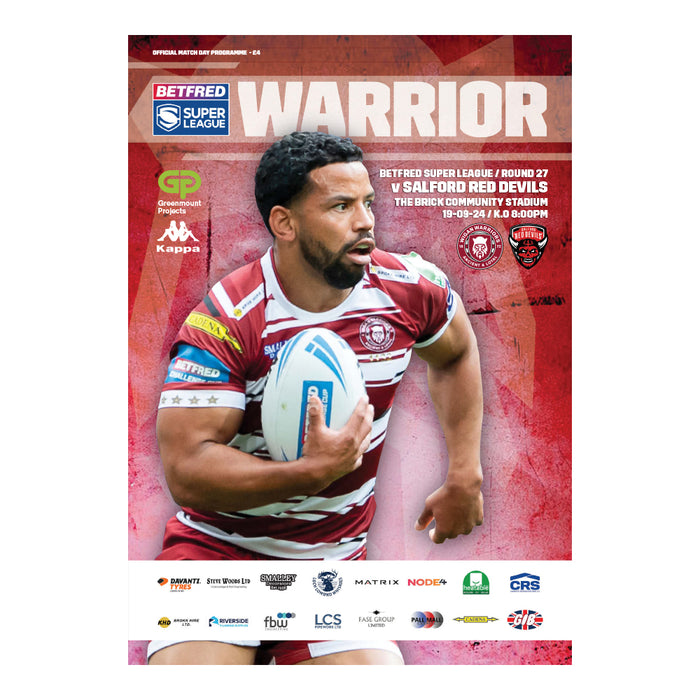 2024 #15 Wigan Warriors v Salford Red Devils Betfred Super League 19.09.24 Digital Programme