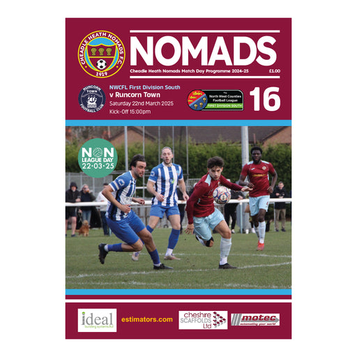 2024/25 #16 Digital 2024/25 Cheadle Heath Nomads v Runcorn Town NWCFL 22.03.25 Digital PDF Programme