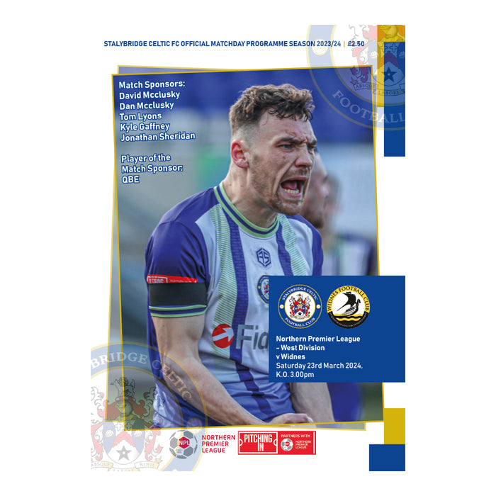 2023/24 #16 Stalybridge Celtic v Widnes NPL West 23.03.24 Programme