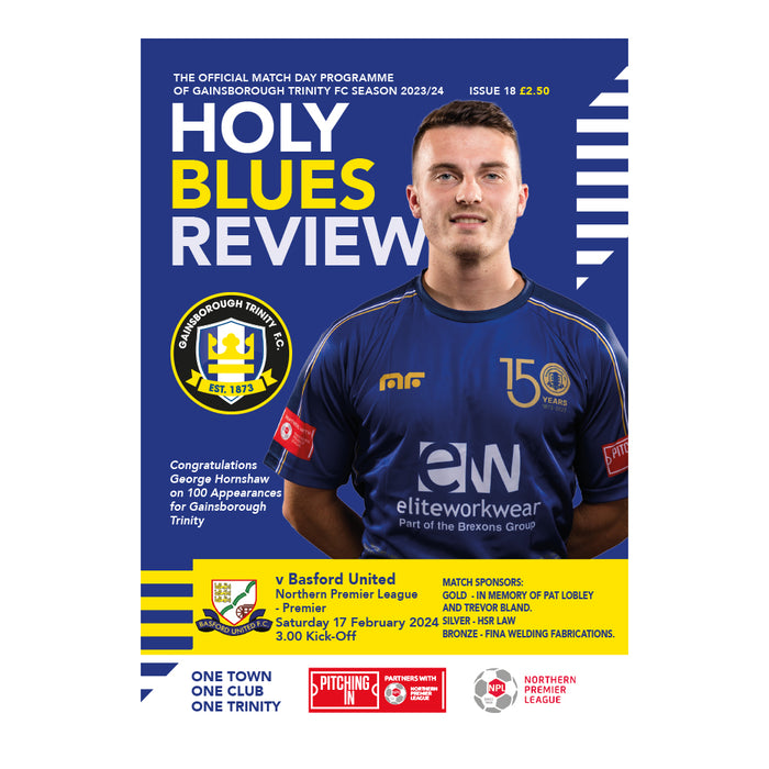 2023/24 #18 Gainsborough Trinity v Basford United NPL 17.02.24 Programme