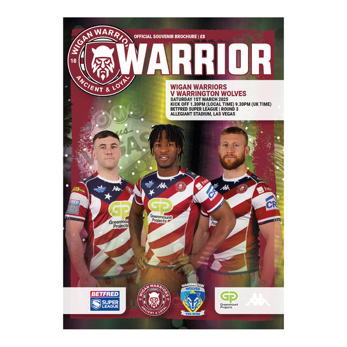2025 #02 Las Vegas Wigan Warriors v Warrington Wolves Betfred Super League 01.03.25 Digital Brochure