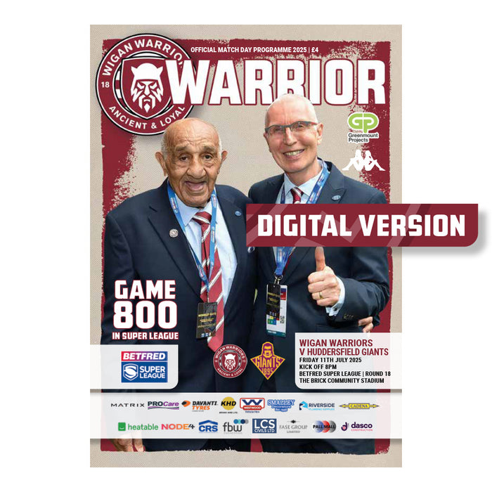 2025 #08 Wigan Warriors v Huddersfield Giants Betfred Super League 11.07.25 Digital PDF Programme