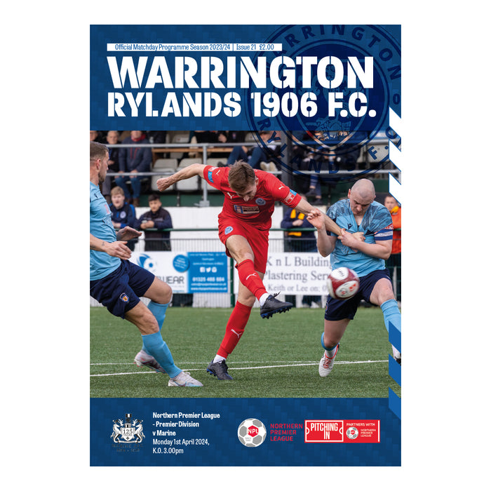 2023/24 #21 Warrington Rylands v Marine 01.04.24 NPL Programme