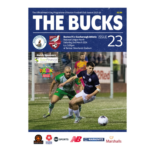 2023/24 #23 Buxton v Scarborough Athletic National League North 02.03.24 Programme