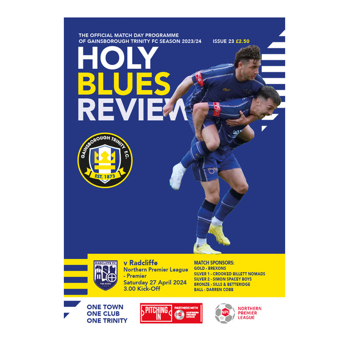 2023/24 #23 Gainsborough Trinity v Radcliffe NPL 27.04.24 Programme