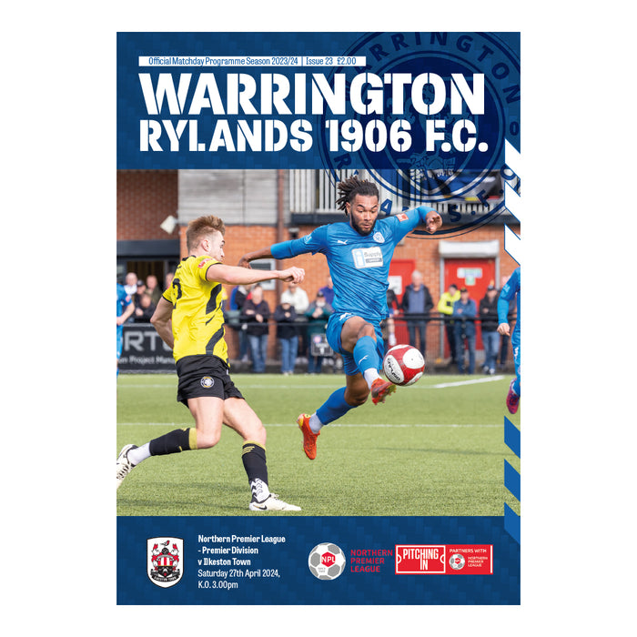 2023/24 #23 Warrington Rylands v Ilkeston Town 27.04.24 NPL Programme