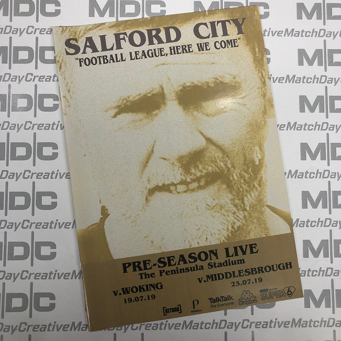 2019/20 #00 Salford City v Woking, v Middlesborough Pre-season Friendly 19.07.19 Programme