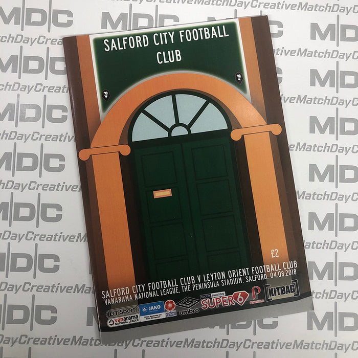 2018/19 #01 Salford City v Leyton Orient National League 04.08.18 Programme