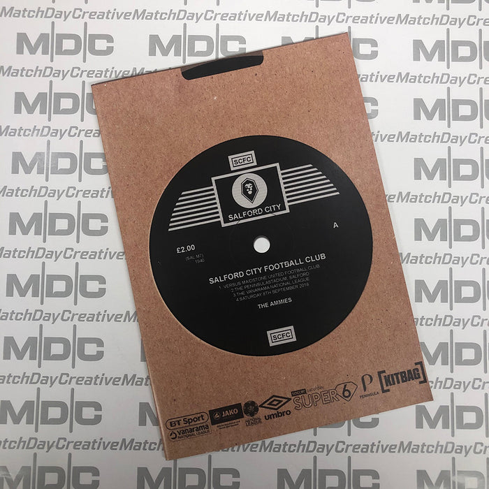 2018/19 #05 Salford City v Maidstone United National League 08.09.18 Programme