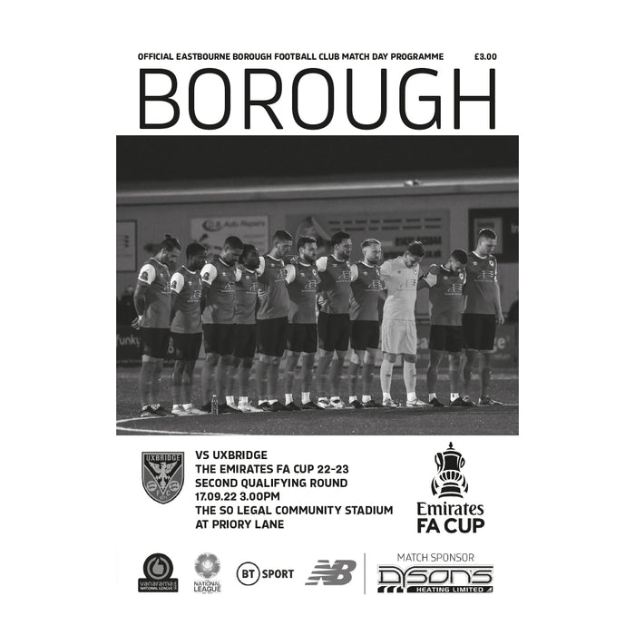 2022/23 #06 Eastbourne Borough v Uxbridge FA Cup 17.09.22 Printed Programme