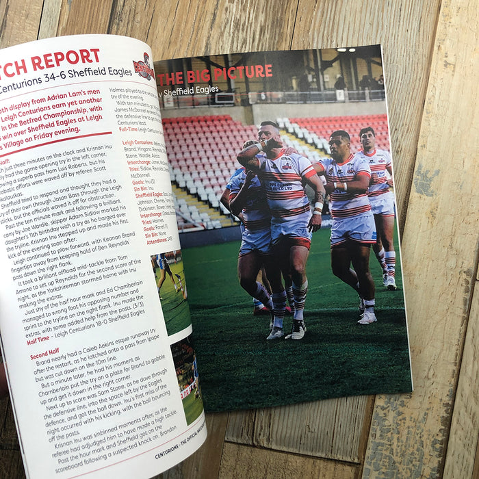 2022 #08 Leigh Centurions v Sheffield Eagles 08.05.22 AB Decks 1895 Cup Semi Final Printed Programme