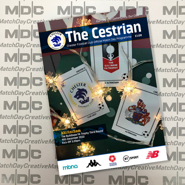 2020/21 #09 Chester v Altrincham FA Trophy 19.12.20 Printed Programme