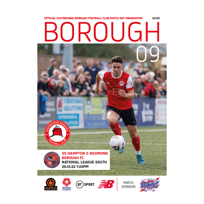 2022/23 #09 Eastbourne Borough v Hampton & Richmond Borough National League South 25.10.22 Printed Programme