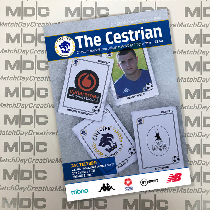 2020/21 #11 Chester v AFC Telford National League North 02.01.21 Printed Programme