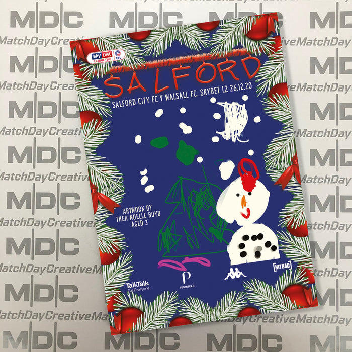 2020/21 #13 Salford City v Walsall SkyBet League 2 26.12.20 Programme