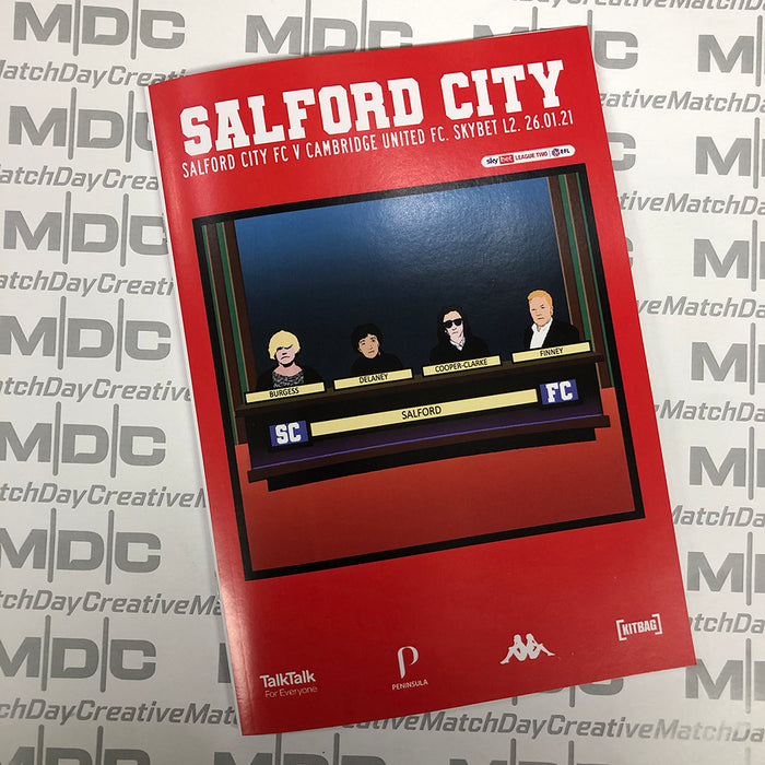 2020/21 #15 Salford City v Cambridge United SkyBet League 2 26.01.21 Programme Postponed