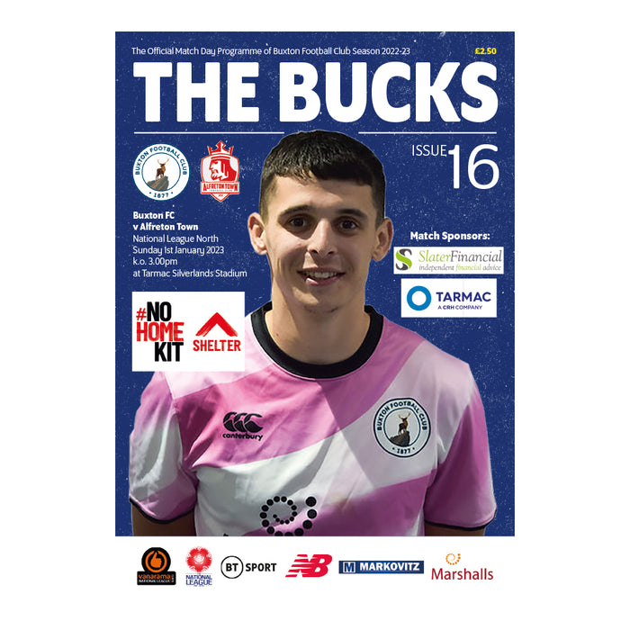 2022/23 #16 Buxton v Alfreton Town National League North 01.01.23 Programme