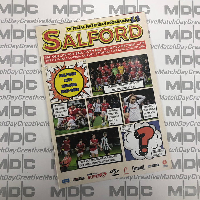 2017/18 #23 Salford City v Boston United National League North 21.04.18 Programme