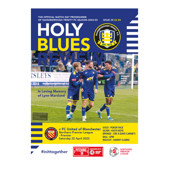 2022/23 #25 Gainsborough Trinity v FC United of Manchester NPL 22.04.23 Programme