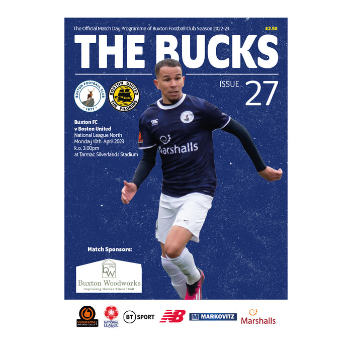 2022/23 #27 Buxton v Boston United National League North 10.04.23 Programme