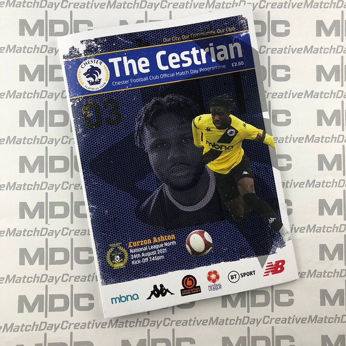 2021/22 #03 Chester v Curzon Ashton National League North 24.08.21 Printed Programme