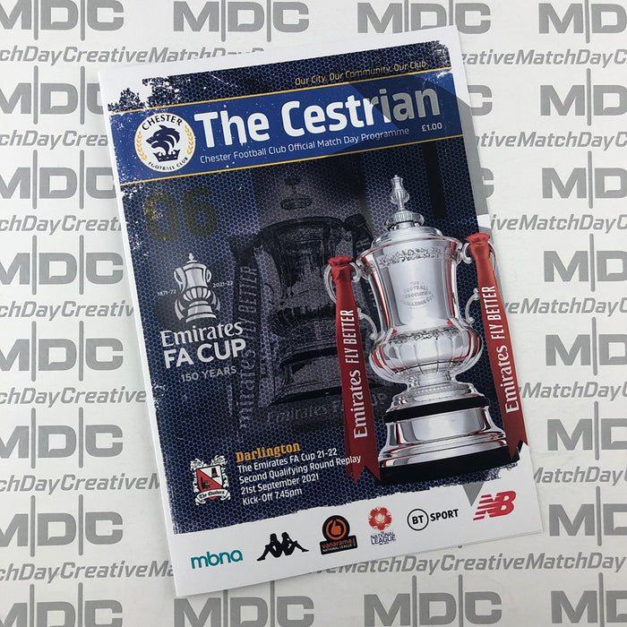 2021/22 #06 Chester v Darlington FA Cup 21.09.21 Printed Programme