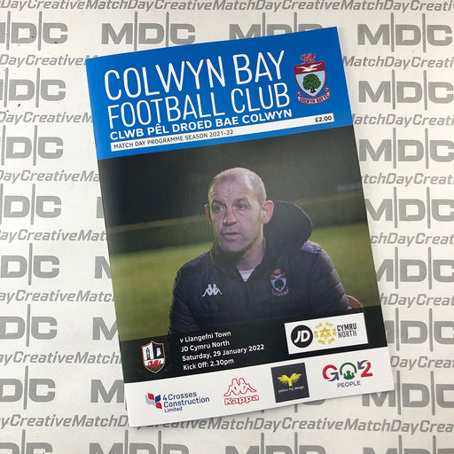 2021/22 #10 Colwyn Bay v Llangefni Town JD Cymru North 29.01.22 Programme