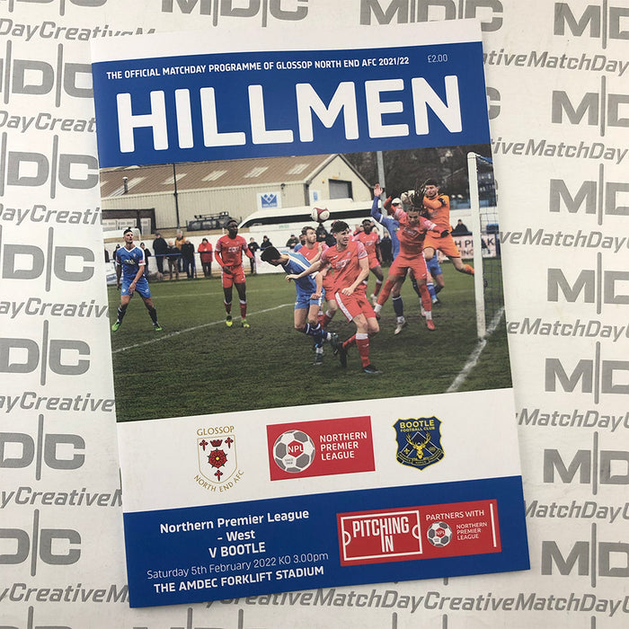 2021/22 #17 Glossop North End v Bootle NPL 05.02.22 Programme Postponed