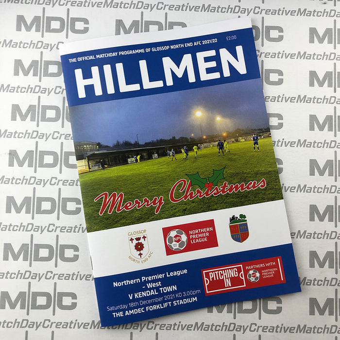 2021/22 #13 Glossop North End v Kendal Town NPL 18.12.21 Programme