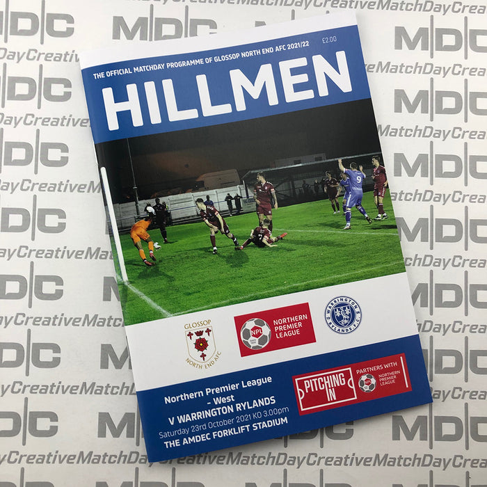 2021/22 #10 Glossop North End v Warrington Rylands NPL 23.10.21 Programme