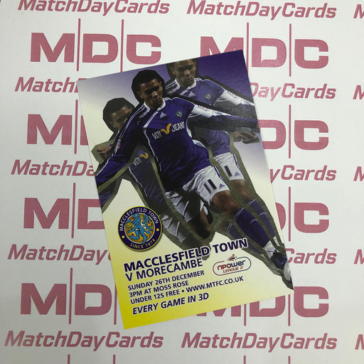 Macclesfield Town v Morecambe Trading Card