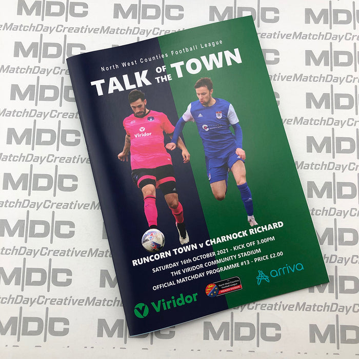 2021/22 #12 Runcorn Town v Charnock Richard 16.10.21 NWCFL Programme