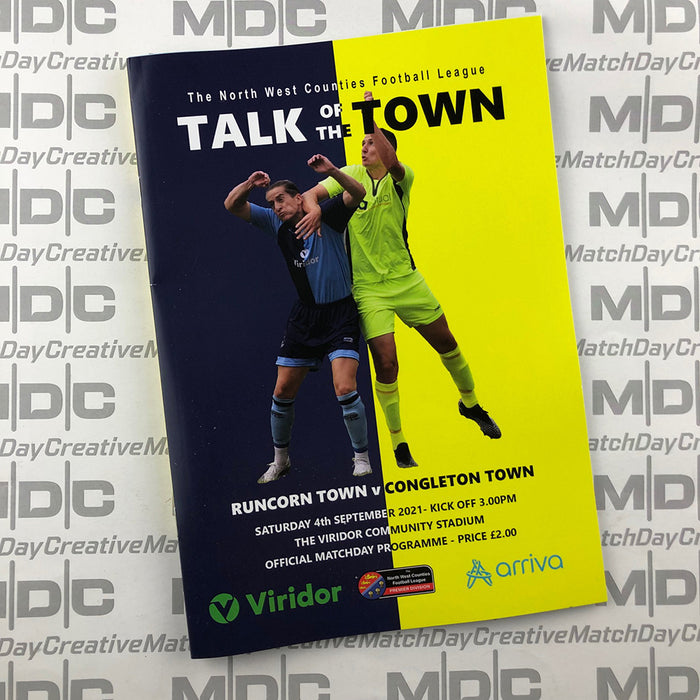 2021/22 #05 Runcorn Town v Congleton Town 04.09.21 NWCFL Programme